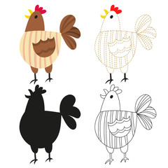 chicken worksheet vector design