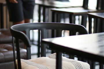 tables and chairs in cafe
