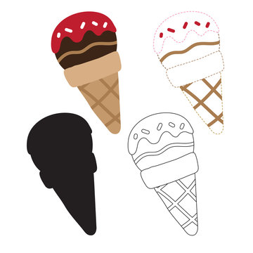 ice cream worksheet vector design