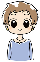 中年の女性のイラスト