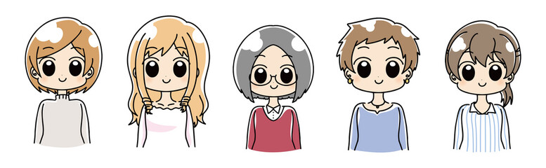 複数の女性のセット