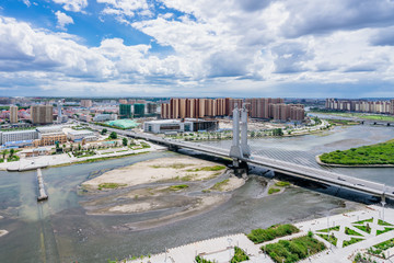 Overview of Hailaer Hasar Bridge in Hulunbeir, Inner Mongolia