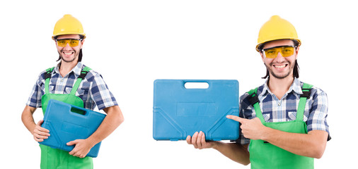 Industrial worker isolated on the white background