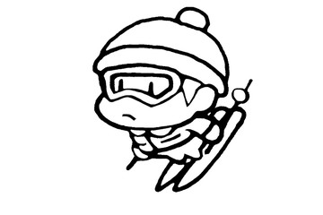 スキーの塗り絵