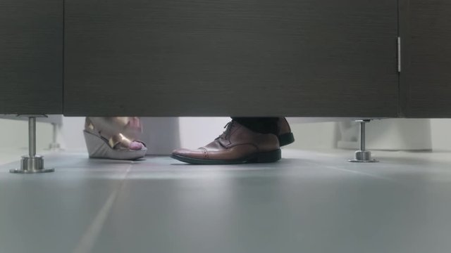 Unfaithful Businessman And Sexy Woman Having Sex In Office Toilet
