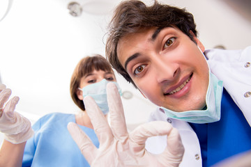 Concept of treating teeth at dentists