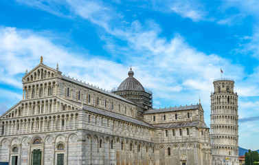 Fototapeta na wymiar Cathedral Leaning Tower Piazza del Miracol Pisa Italy