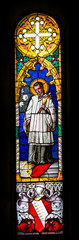 Fototapeta na wymiar Catholic Prest Stained Glass Baptistery Cathedral Pisa Italy