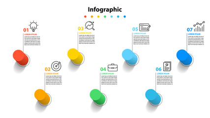 infographic element design 7 step, infochart planning