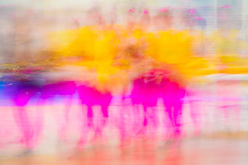 Beautiful movements in dance, shot on long exposure. Children ensemble. Moscow. Russia