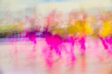Beautiful movements in dance, shot on long exposure. Children ensemble. Moscow. Russia