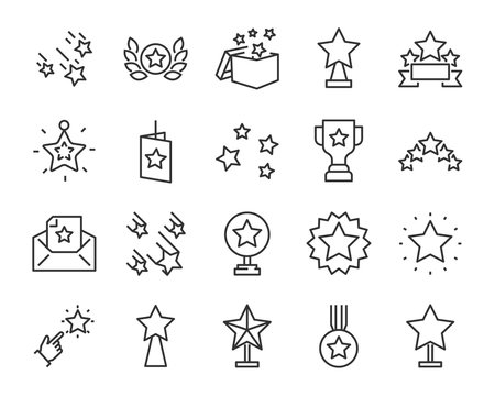 set of star icons, such as celebration, success, glory, sparkle, award, premium