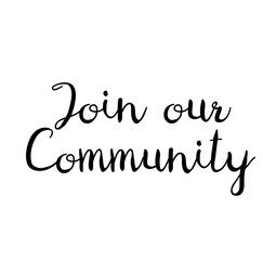 join our community stamp on white