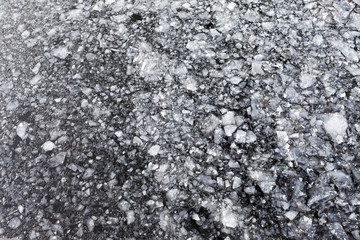 Ice floes background of winter river.