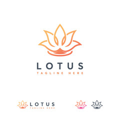 Fototapeta na wymiar Line Lotus Logo designs vector