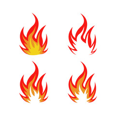 fire logo icon design template vector