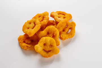 cookies on plate isolated on white