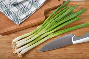 Fresh organic green onions