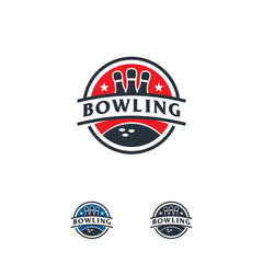 Professional Bowling Team logo Sport badge vector template
