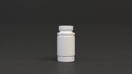 Blank white plastic bottle for pills