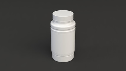 Blank white plastic bottle for pills