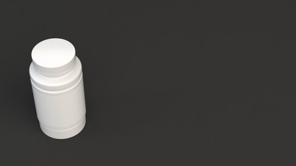Blank white plastic bottle for pills