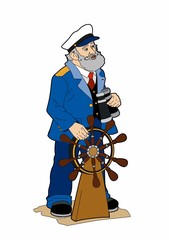 Naklejka premium Ship's captain