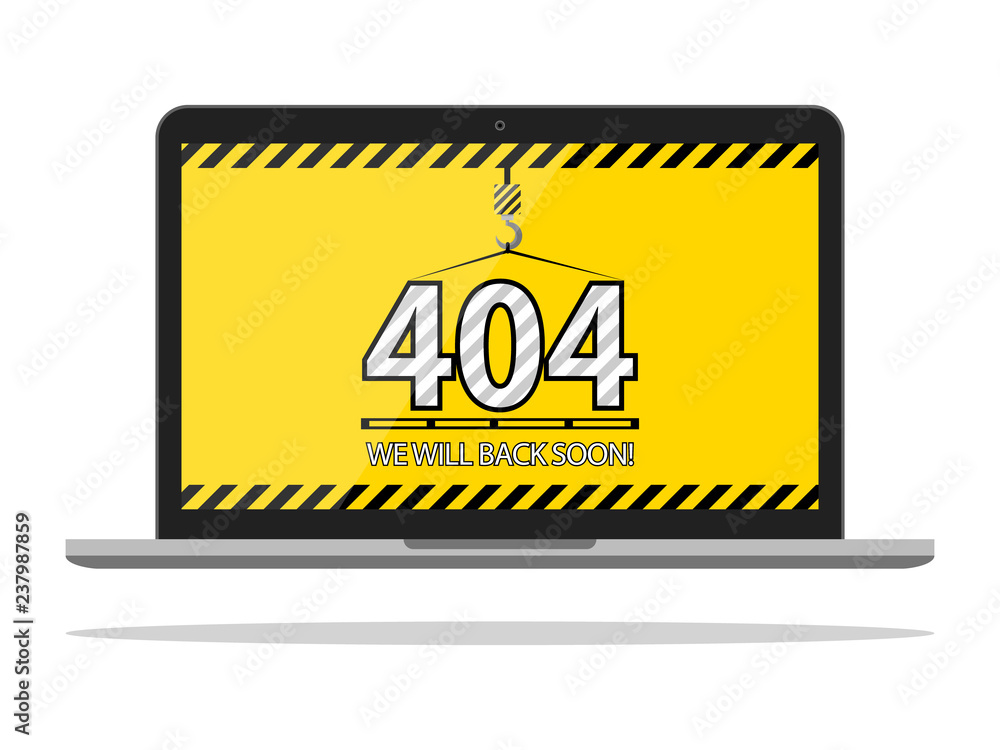 Poster 404 error page or file not found icon vector