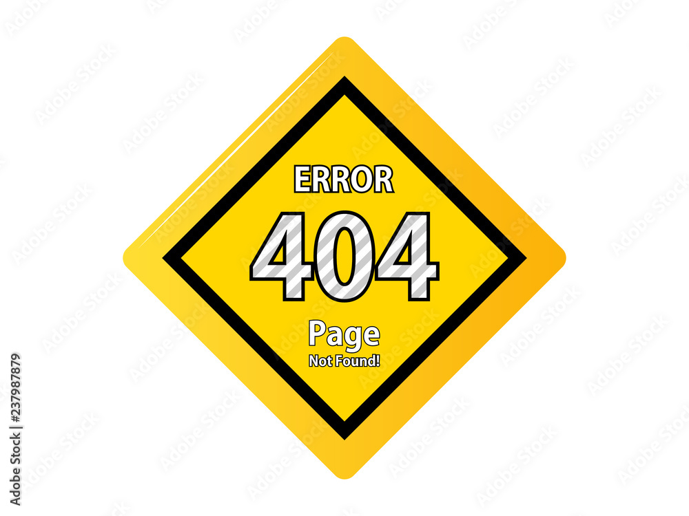 Poster 404 error page or file not found icon sign vector