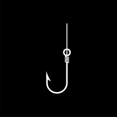 Fishing Hook icon, Fishing Hook logo on dark background