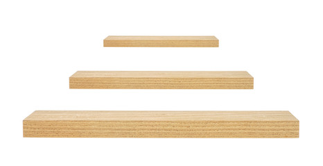Oak wooden bars isolated on white background