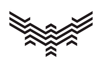 Geometric bird logo from the bands of zigzags