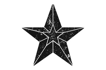 Star of victory with grunge textures, vector illustration