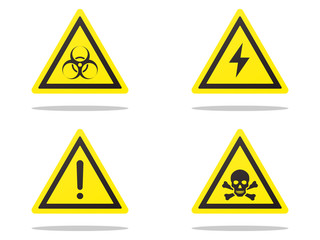 Obraz premium Set Death Hazard warning attention sign Vector