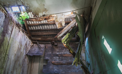 Damaged ceiling in house.