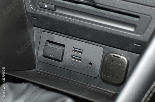 USB port in the car panel