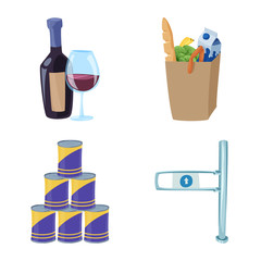 Vector design of food and drink symbol. Collection of food and store vector icon for stock.