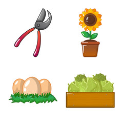 Isolated object of farm and agriculture sign. Collection of farm and plant stock symbol for web.