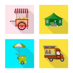 Isolated object of market and exterior icon. Collection of market and food vector icon for stock.