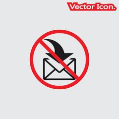 Mail icon isolated sign symbol and flat style for app, web and digital design. Vector illustration.