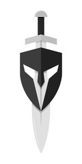 Gladiator Sword Helmet Warrior Logo Icon Vector