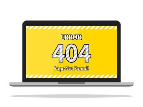  404 Error Page or File not found Laptop icon Sign Vector