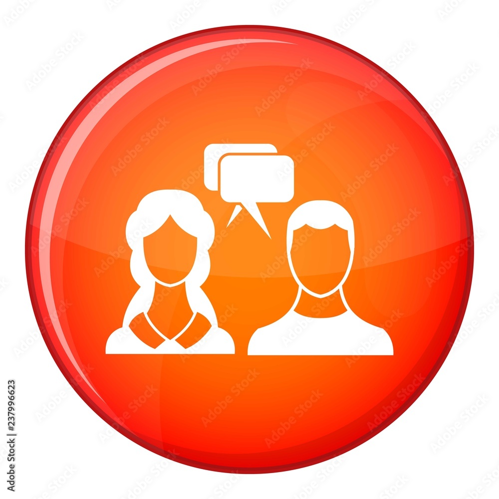 Poster speech bubbles with two faces in simple style isolated on white background vector illustration