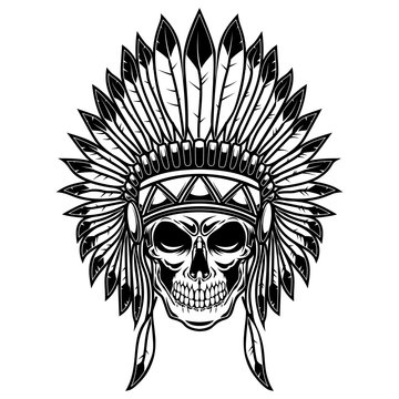 1,016 Native Chief Skull Tattoo Designs Images, Stock Photos & Vectors |  Shutterstock