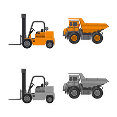 Vector design of build and construction sign. Collection of build and machinery stock symbol for web.