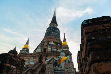 Fototapeta na wymiar Wat Chaiwatthanaram, Temple of Thailand. Wat Chaiwatthanaram is one of ayutthaya's most famous tourist sites
