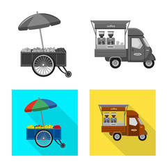 Vector design of market and exterior icon. Set of market and food stock symbol for web.