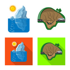 Isolated object of natural and disaster logo. Set of natural and risk stock vector illustration.