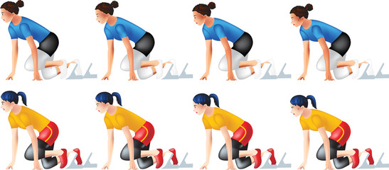 Track and Field Female athlete set 1