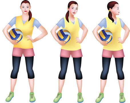 Volleyball player female confident post